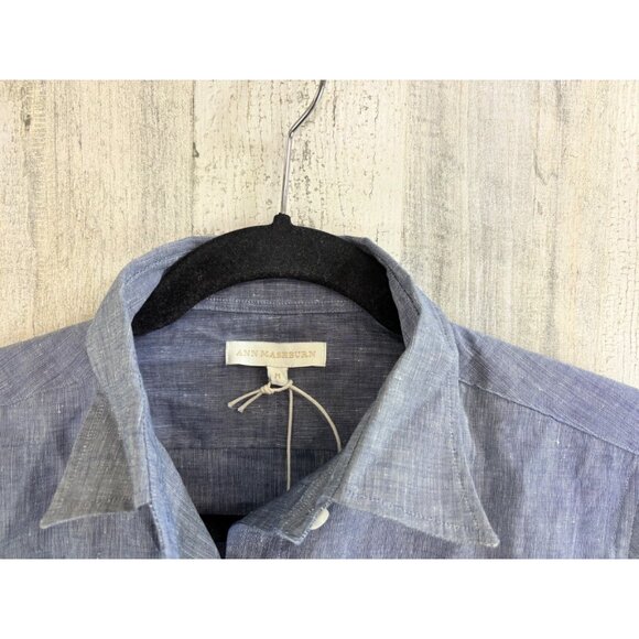Ann Mashburn Icon Shirt Sz M Blue Cotolino Chambray NWT - Picture 8 of 16